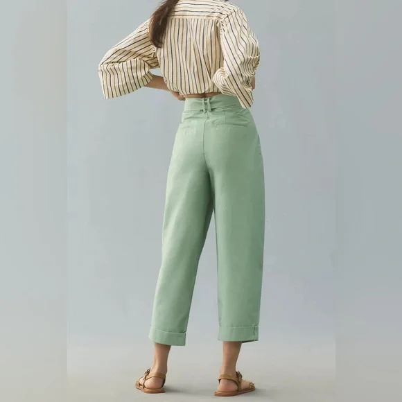 NWT Anthropologie Maeve Belted Tapered Pants, Size 2 - Picture 3 of 5